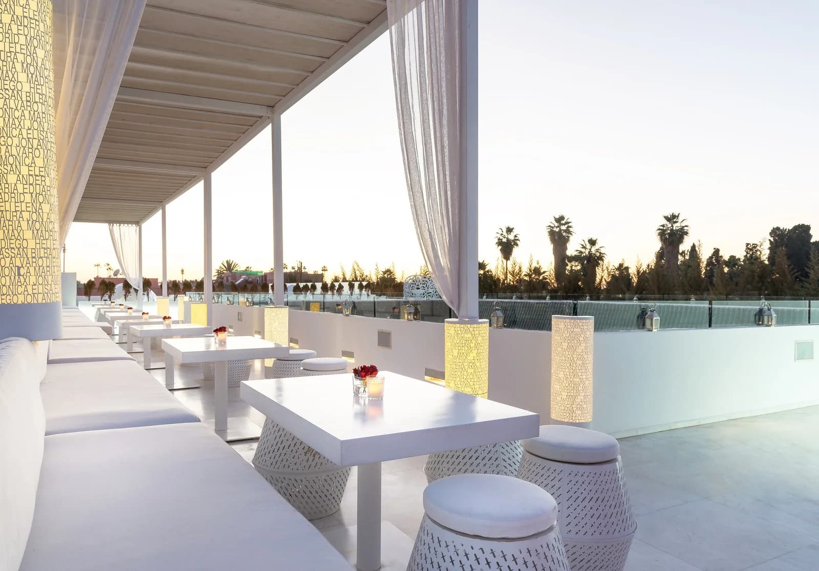 Rooftop terrace at sunset